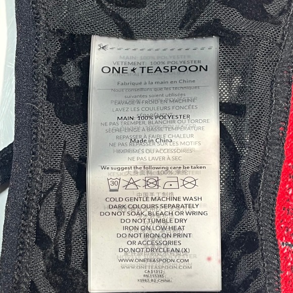 One Teaspoon Black Shadow Flower Mesh Bandeau Bralette Women XXL Lace Floral NEW - Picture 10 of 11